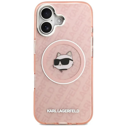 Karl Lagerfeld IML Choupette Head Logo MagSafe – dėklas iPhone 17 (rožinis)