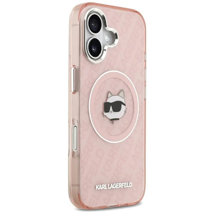 Karl Lagerfeld IML Choupette Head Logo MagSafe – dėklas iPhone 17 (rožinis)