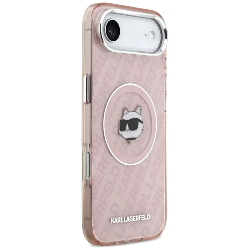 Karl Lagerfeld IML Choupette Head Logo MagSafe – dėklas „iPhone Air“ (rožinis)