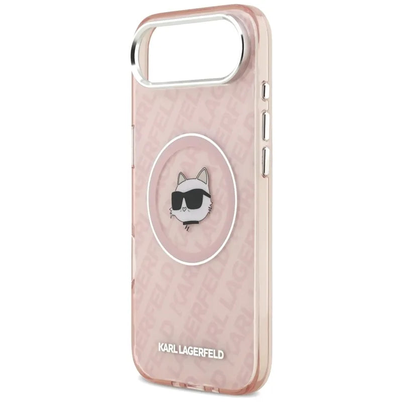 Karl Lagerfeld IML Choupette Head Logo MagSafe – dėklas „iPhone Air“ (rožinis)