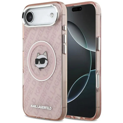 Karl Lagerfeld IML Choupette Head Logo MagSafe – dėklas „iPhone Air“ (rožinis)