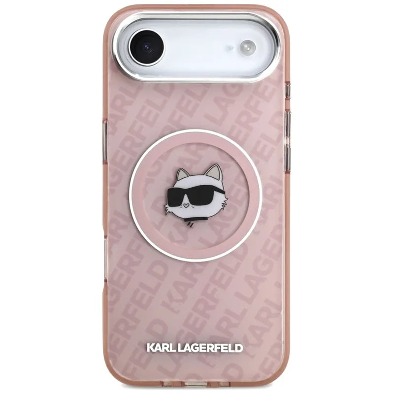 Karl Lagerfeld IML Choupette Head Logo MagSafe – dėklas „iPhone Air“ (rožinis)