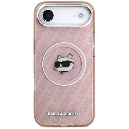 Karl Lagerfeld IML Choupette Head Logo MagSafe – dėklas „iPhone Air“ (rožinis)