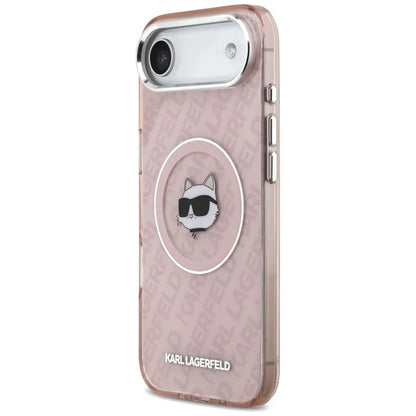 Karl Lagerfeld IML Choupette Head Logo MagSafe – dėklas „iPhone Air“ (rožinis)
