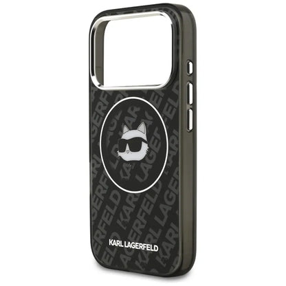 Karl Lagerfeld IML Choupette Head Logo MagSafe dėklas, skirtas iPhone 17 Pro (juodas)