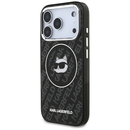 Karl Lagerfeld IML Choupette Head Logo MagSafe dėklas, skirtas iPhone 17 Pro (juodas)