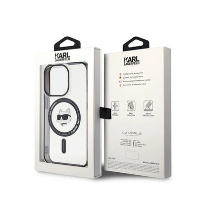 Karl Lagerfeld IML Choupette Head MagSafe - „iPhone 15 Pro Max“ dėklas (permatomas)