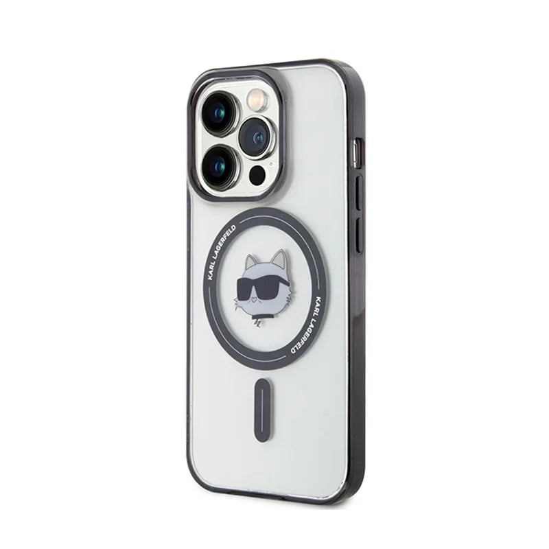 Karl Lagerfeld IML Choupette Head MagSafe - „iPhone 15 Pro Max“ dėklas (permatomas)