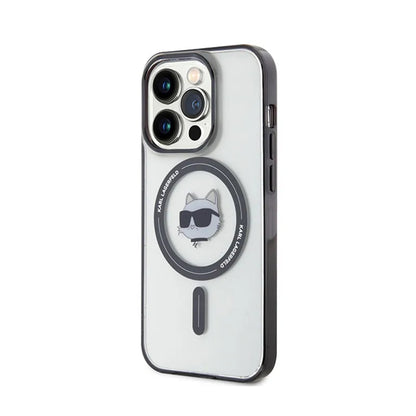Karl Lagerfeld IML Choupette Head MagSafe - „iPhone 15 Pro Max“ dėklas (permatomas)