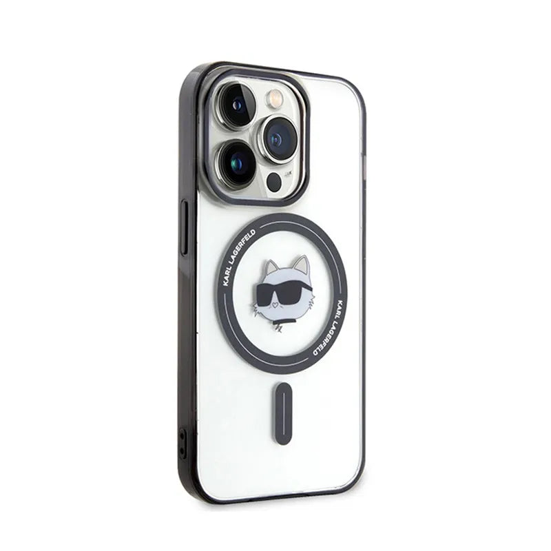 Karl Lagerfeld IML Choupette Head MagSafe - „iPhone 15 Pro Max“ dėklas (permatomas)