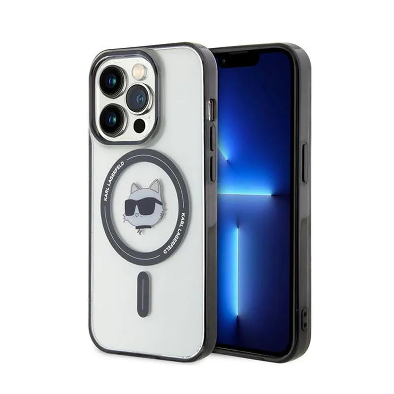 Karl Lagerfeld IML Choupette Head MagSafe - „iPhone 15 Pro Max“ dėklas (permatomas)