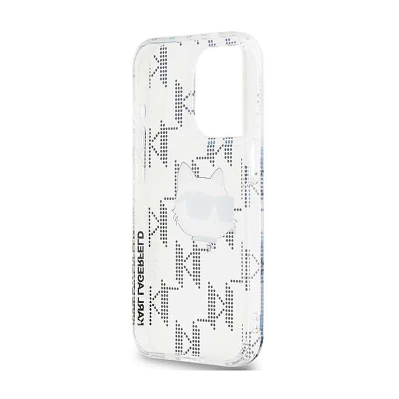 Karl Lagerfeld IML Choupette Head & Monogram - iPhone 15 Pro dėklas (Skaidrus)
