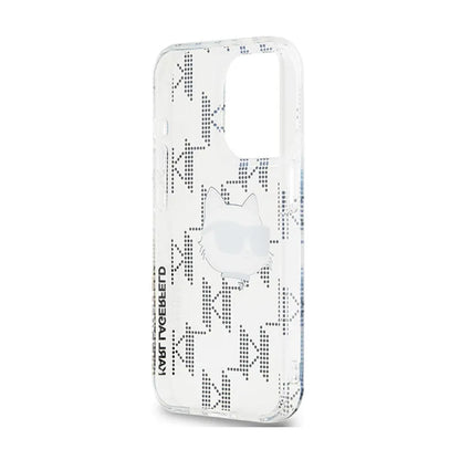 Karl Lagerfeld IML Choupette Head & Monogram - iPhone 15 Pro dėklas (Skaidrus)
