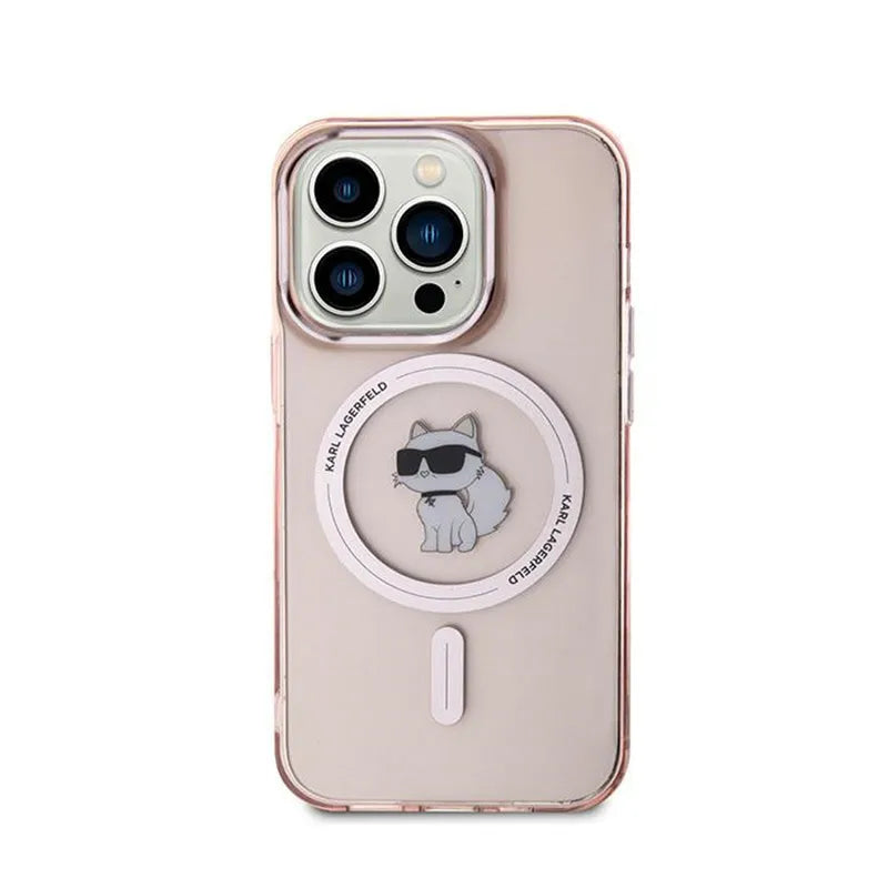 Karl Lagerfeld IML Choupette MagSafe – dėklas iPhone 14 Pro Max (rožinis)