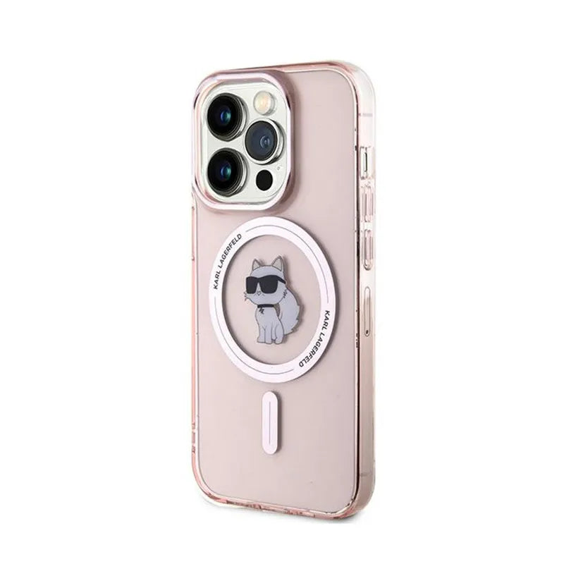 Karl Lagerfeld IML Choupette MagSafe – dėklas iPhone 14 Pro Max (rožinis)