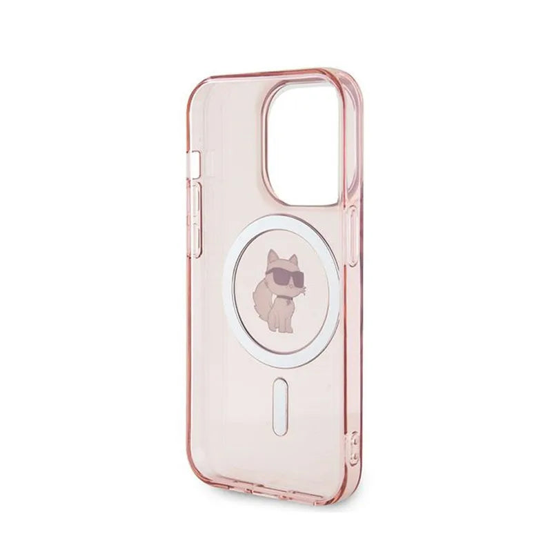 Karl Lagerfeld IML Choupette MagSafe – dėklas iPhone 14 Pro Max (rožinis)