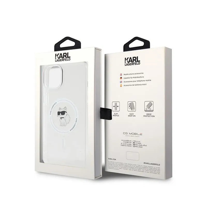 Karl Lagerfeld IML Choupette MagSafe – dėklas iPhone 15 Plus (skaidrus)