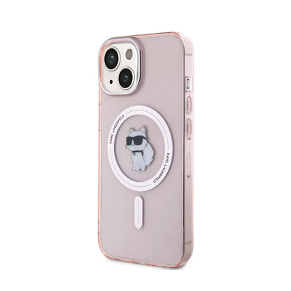 Karl Lagerfeld IML Choupette MagSafe – dėklas iPhone 15 (rožinis)