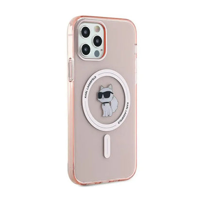 Karl Lagerfeld IML Choupette MagSafe – dėklas, skirtas iPhone 12 / iPhone 12 Pro (rožinis)