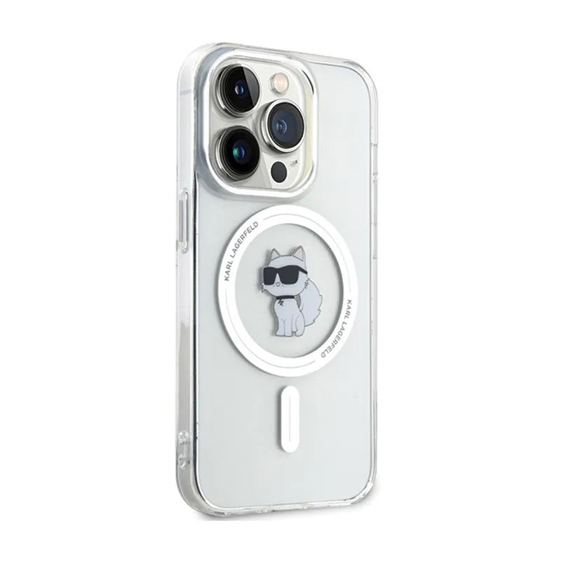 Karl Lagerfeld IML Choupette MagSafe – dėklas, skirtas iPhone 14 Pro (permatomas)