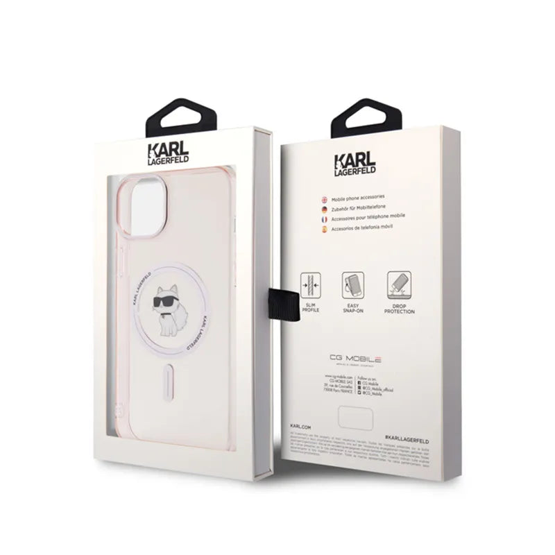 Karl Lagerfeld IML Choupette MagSafe – Dėklas, skirtas „iPhone 15 Plus“ (rožinis)
