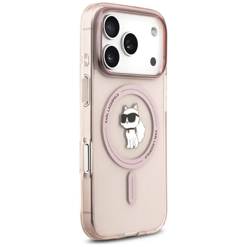 Karl Lagerfeld IML Choupette MagSafe – dėklas telefonui iPhone 17 Pro (rožinis)