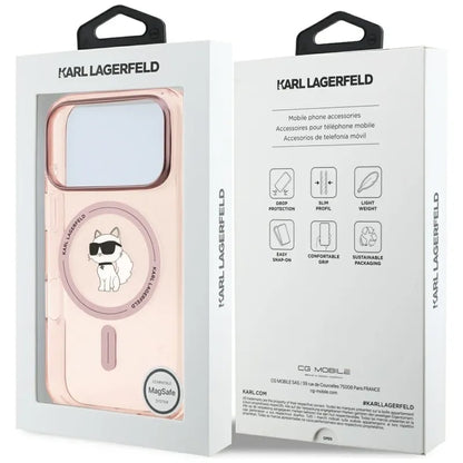 Karl Lagerfeld IML Choupette MagSafe – dėklas telefonui iPhone 17 Pro (rožinis)