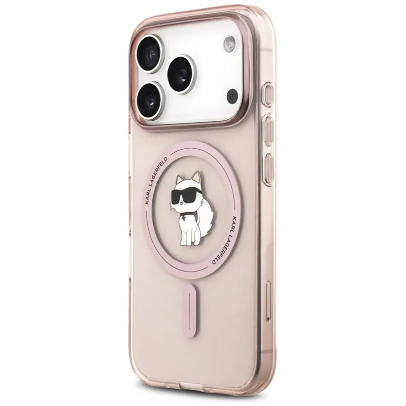 Karl Lagerfeld IML Choupette MagSafe – dėklas telefonui iPhone 17 Pro (rožinis)