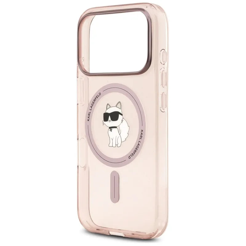 Karl Lagerfeld IML Choupette MagSafe – dėklas telefonui iPhone 17 Pro (rožinis)