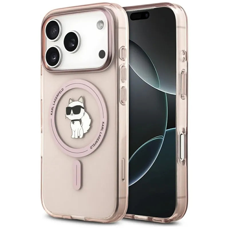 Karl Lagerfeld IML Choupette MagSafe – dėklas telefonui iPhone 17 Pro (rožinis)