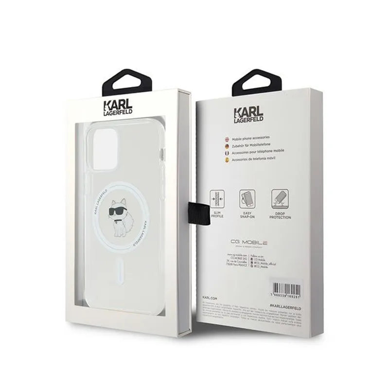 Karl Lagerfeld IML Choupette MagSafe – „iPhone 12“ / „iPhone 12 Pro“ dėklas (permatomas)
