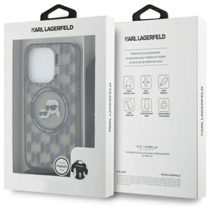 Karl Lagerfeld IML Crossbody Monogram Karl & Choupette Head MagSafe – dėklas, skirtas „iPhone 16 Pro Max“ (juodas)