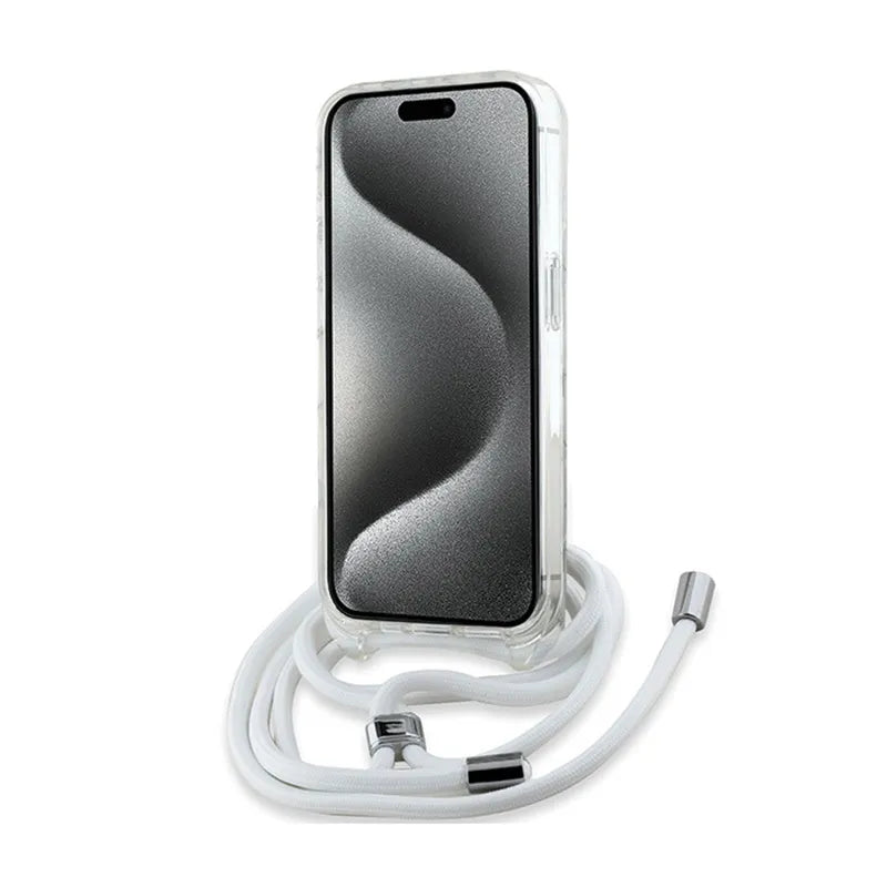 Karl Lagerfeld IML Crossbody Monogram Karl & Choupette Head MagSafe - iPhone 15 Pro dėklas (skaidrus)