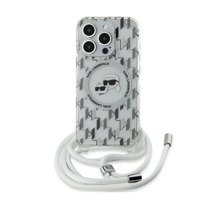 Karl Lagerfeld IML Crossbody Monogram Karl & Choupette Head MagSafe - iPhone 15 Pro dėklas (skaidrus)