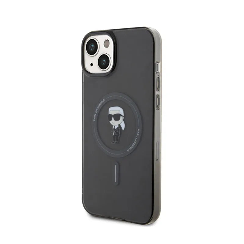 Karl Lagerfeld IML Ikonik MagSafe – dėklas iPhone 15 Plus (juodas)
