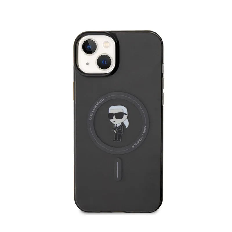 Karl Lagerfeld IML Ikonik MagSafe – dėklas iPhone 15 Plus (juodas)