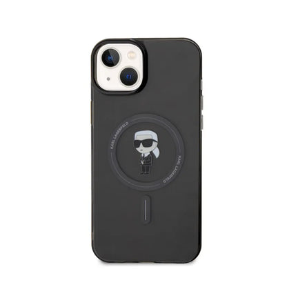 Karl Lagerfeld IML Ikonik MagSafe – dėklas iPhone 15 Plus (juodas)