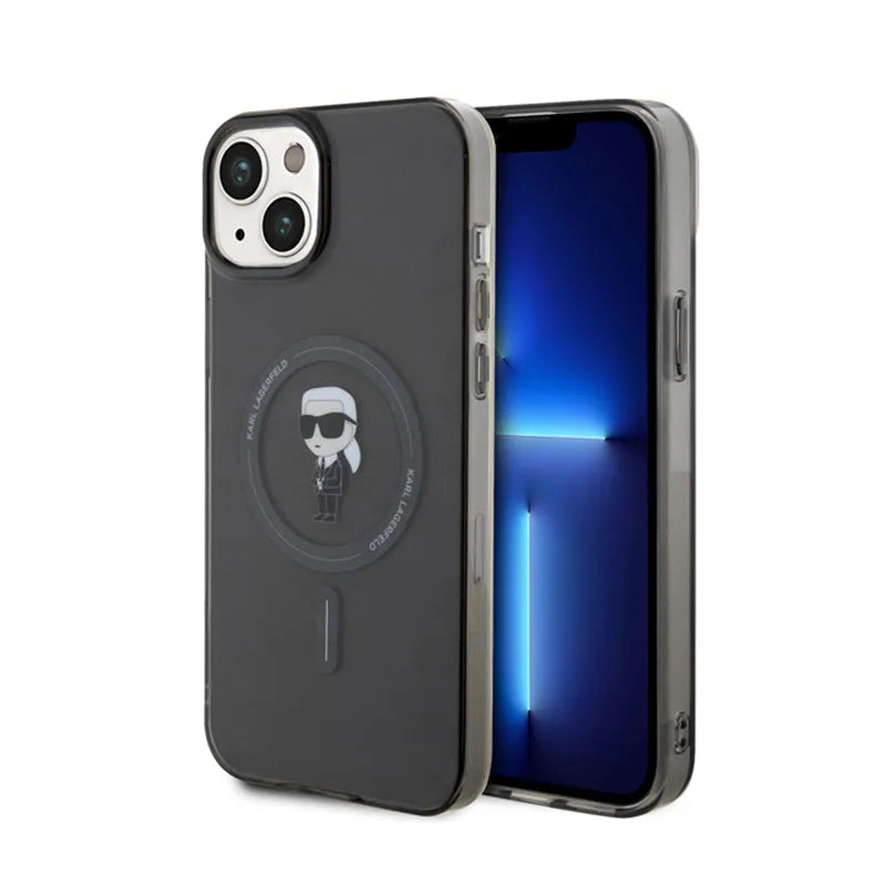 Karl Lagerfeld IML Ikonik MagSafe – dėklas iPhone 15 Plus (juodas)