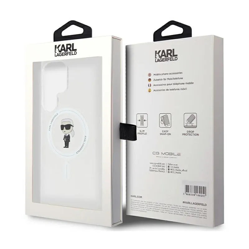 Karl Lagerfeld IML Ikonik MagSafe – dėklas Samsung Galaxy S24 Ultra (skaidrus)