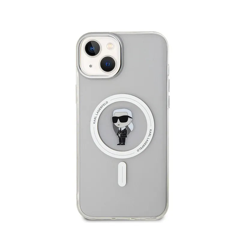Karl Lagerfeld IML Ikonik MagSafe – dėklas, skirtas iPhone 15 Plus (skaidrus)