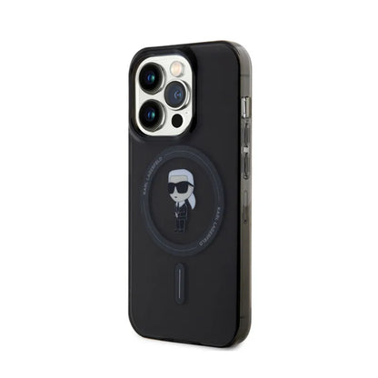 Karl Lagerfeld IML Ikonik MagSafe – dėklas, skirtas „iPhone 15 Pro“ (juoda spalva)