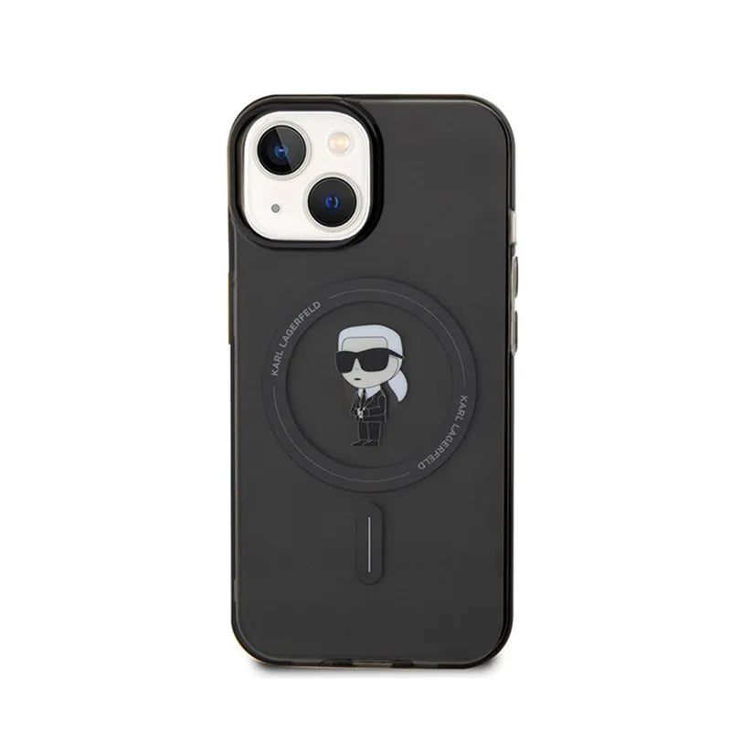 Karl Lagerfeld IML Ikonik MagSafe – „iPhone 15“ dėklas (juodas)