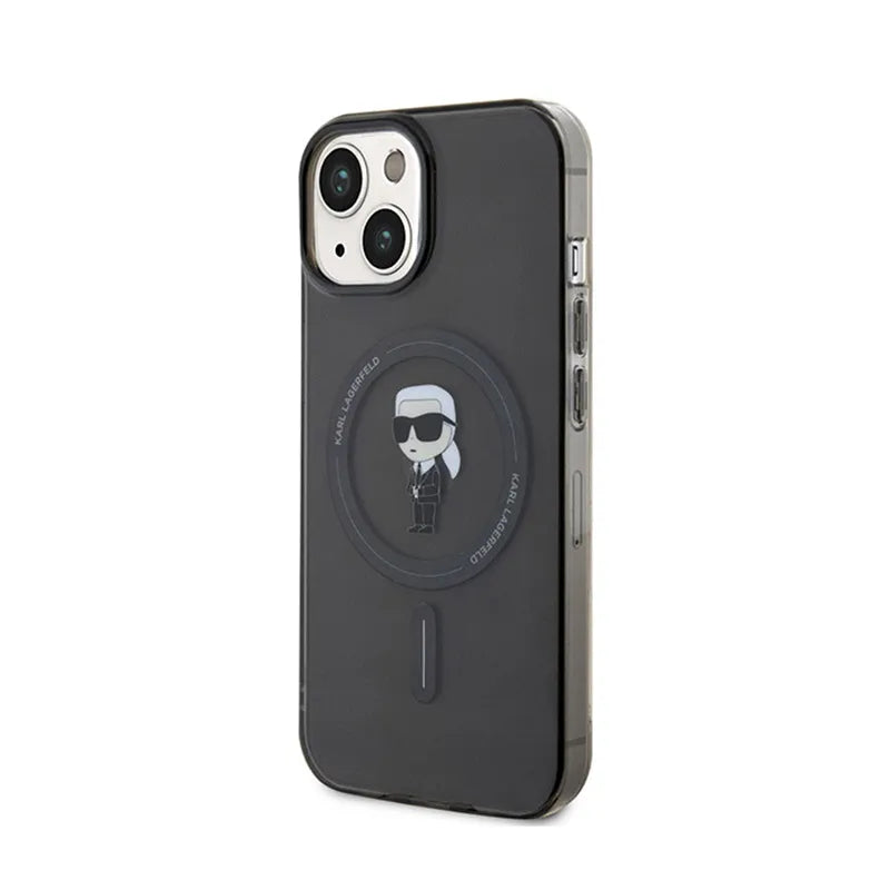 Karl Lagerfeld IML Ikonik MagSafe – „iPhone 15“ dėklas (juodas)