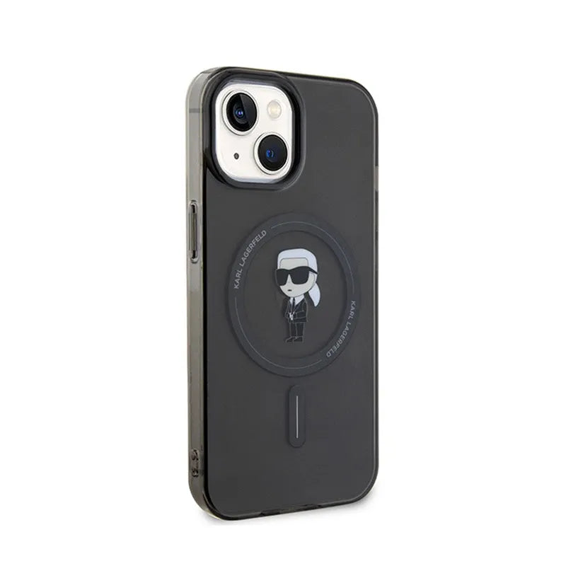 Karl Lagerfeld IML Ikonik MagSafe – „iPhone 15“ dėklas (juodas)