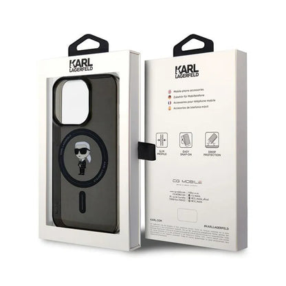 Karl Lagerfeld IML Ikonik MagSafe - iPhone 15 Pro Max dėklas (Juodas)