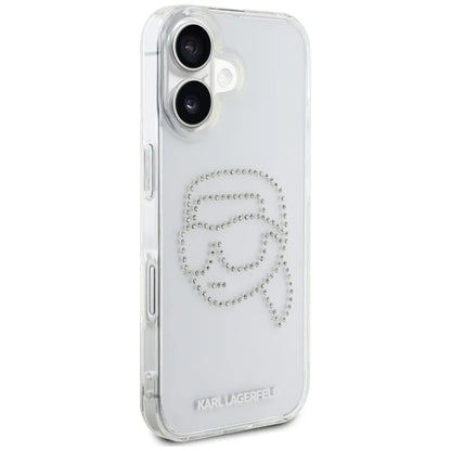 Karl Lagerfeld IML Kalnų krištolo Karlo Galva - Dėklas iPhone 16 (skaidrus)