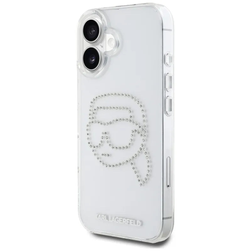 Karl Lagerfeld IML Kalnų krištolo Karlo Galva - Dėklas iPhone 16 (skaidrus)