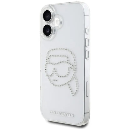 Karl Lagerfeld IML Kalnų krištolo Karlo Galva - Dėklas iPhone 16 (skaidrus)