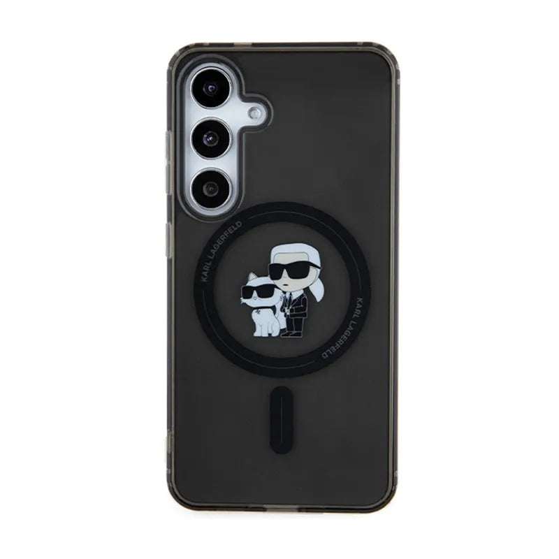 Karl Lagerfeld IML Karl & Choupette Glitter MagSafe - Samsung Galaxy S24 dėklas (juodas)