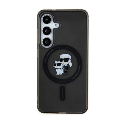 Karl Lagerfeld IML Karl & Choupette Glitter MagSafe - Samsung Galaxy S24 dėklas (juodas)